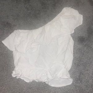 Brand new cute one shoulder white crop top! Size small!